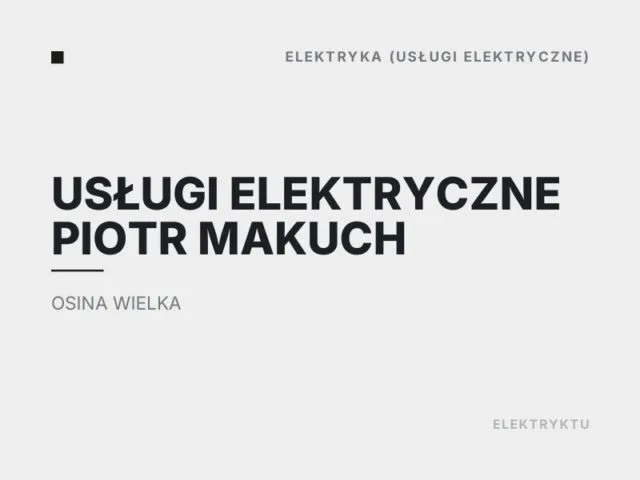 Usługi Elektryczne Piotr Makuch