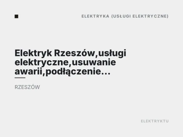 Elektryk Rzeszów,usługi elektryczne,usuwanie awarii,podłączenie płyty indukcyjnej